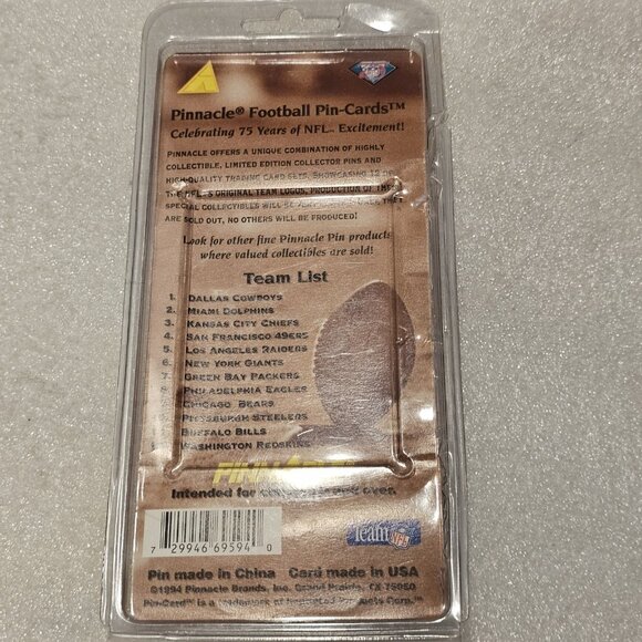 90s Kansas City Chiefs Gift Pin Card Set Pinnacle 1994 75 yr Retrospect Retro - Picture 11 of 12